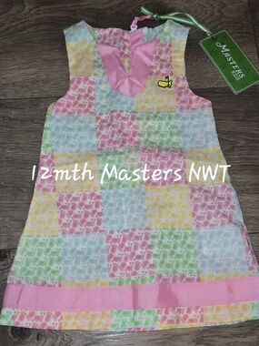 Masters Girls Pastel Patchwork Dress in Pink, Yellow, Green, Blue